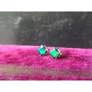 925 Rhinestone Earrings Vintage, READ